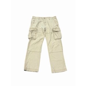 Old Navy Mens Y2K Cargo Pants Relaxed Fit Baggy Utility Khaki Tan Preppy 38x34‎